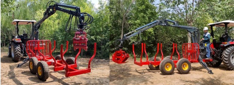 Remorca Forestiera cu Macara 1 Tona